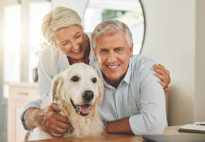 Senior couple planning with Cape Coral Animal Shelter regarding care of their animal with the Legacy of Love Pet Care Plan
